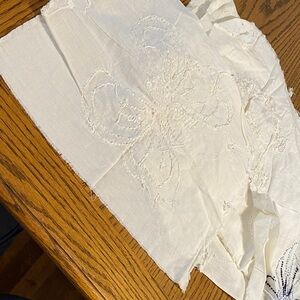 White Embroidered quilt squares
